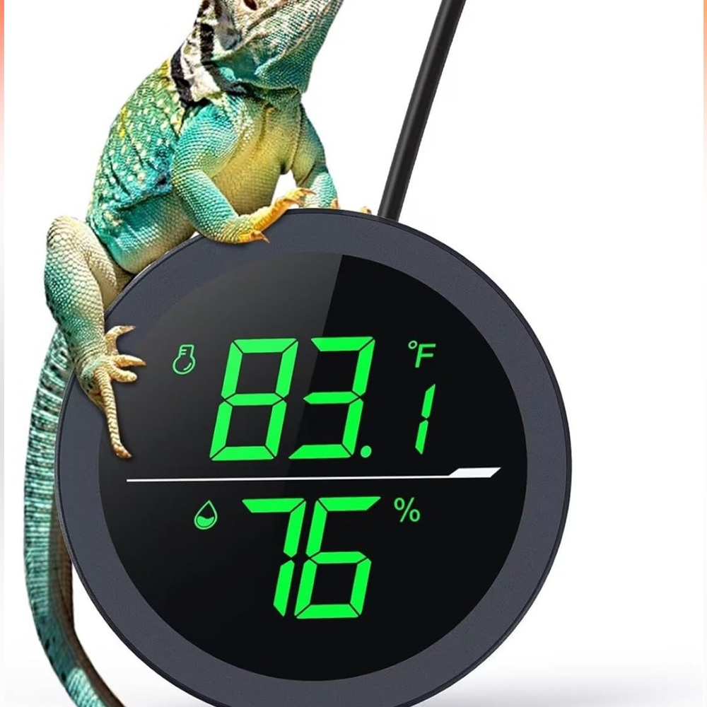 LED Digital Reptile Thermometer and Humidity Gauge Hygrometer for Reptile Tank